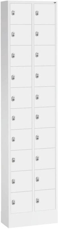 C P Serie 8070 Metall Schließfach 20 Türen Zylinderschloss 460 x 200 x 1.950 mm Lichtgrau 80700-203 S10078