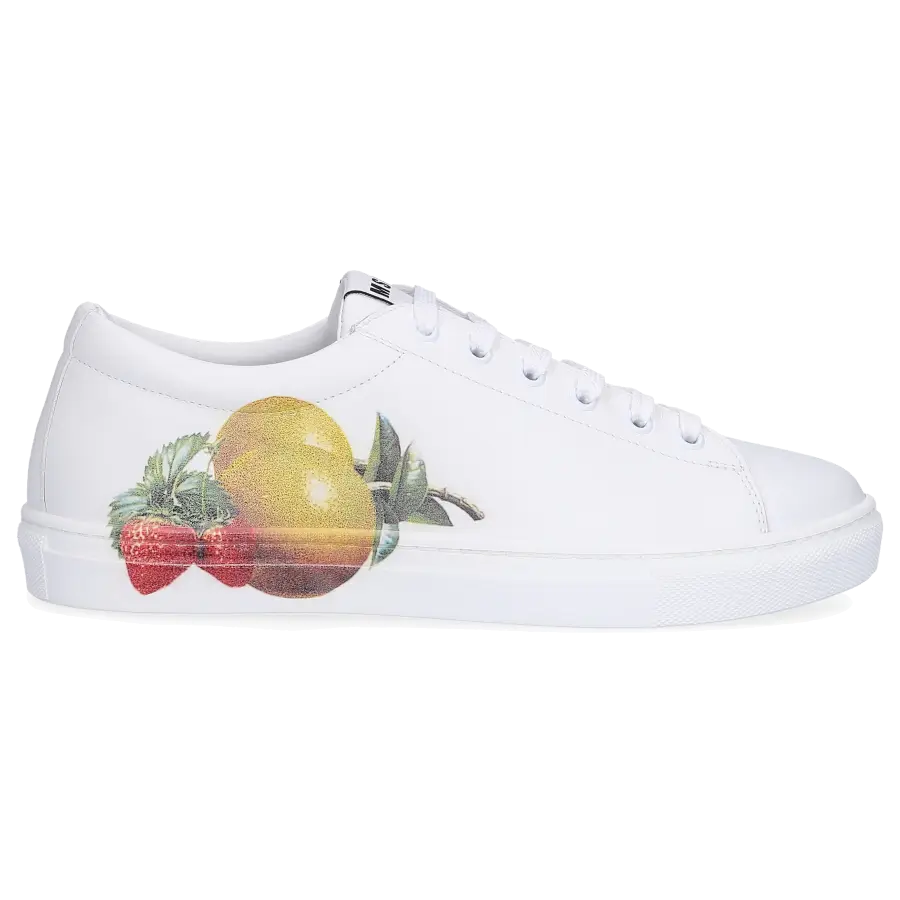 MSGM - Sneaker low CUPSOLE SNEKAER Kalbsleder Logo Print weiß