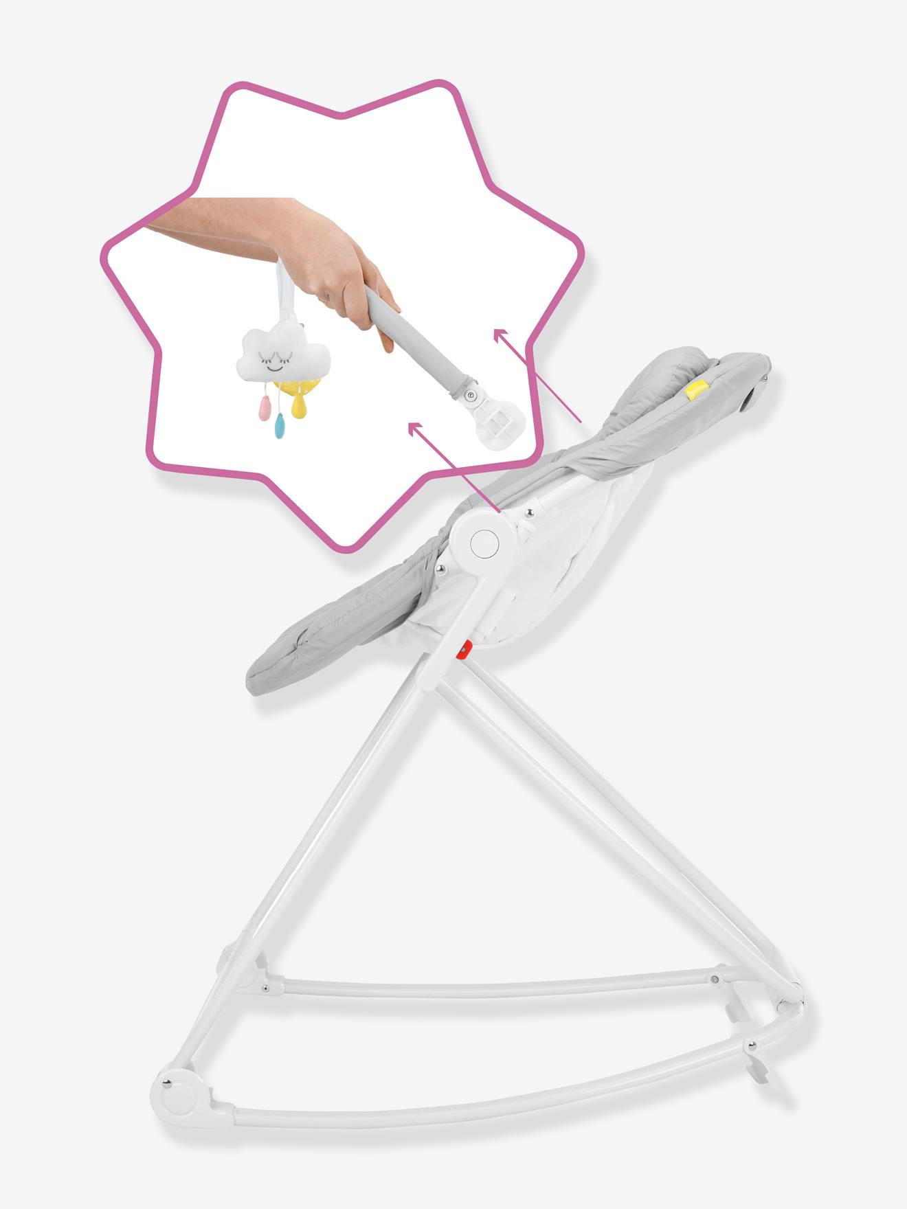 Badabulle Babywippe COMPACT'UP BADABULLE - grau/weiß