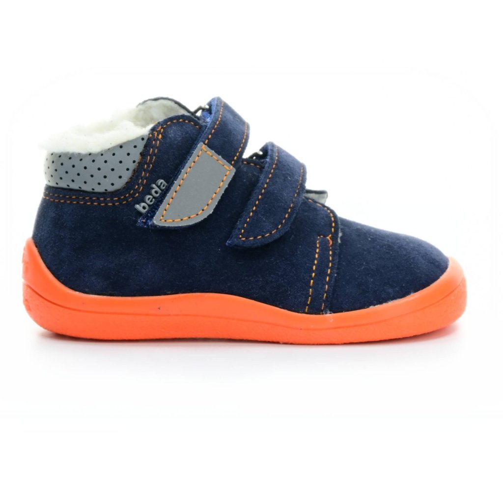 Beda Blue Mandarine mit Membran (BF 0001/W/MK/2) dunkelblaue Winterbarfußschuhe
