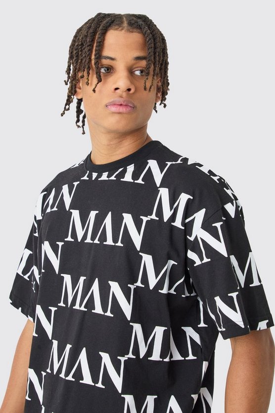 Oversize T-Shirt mit Man Roman Print