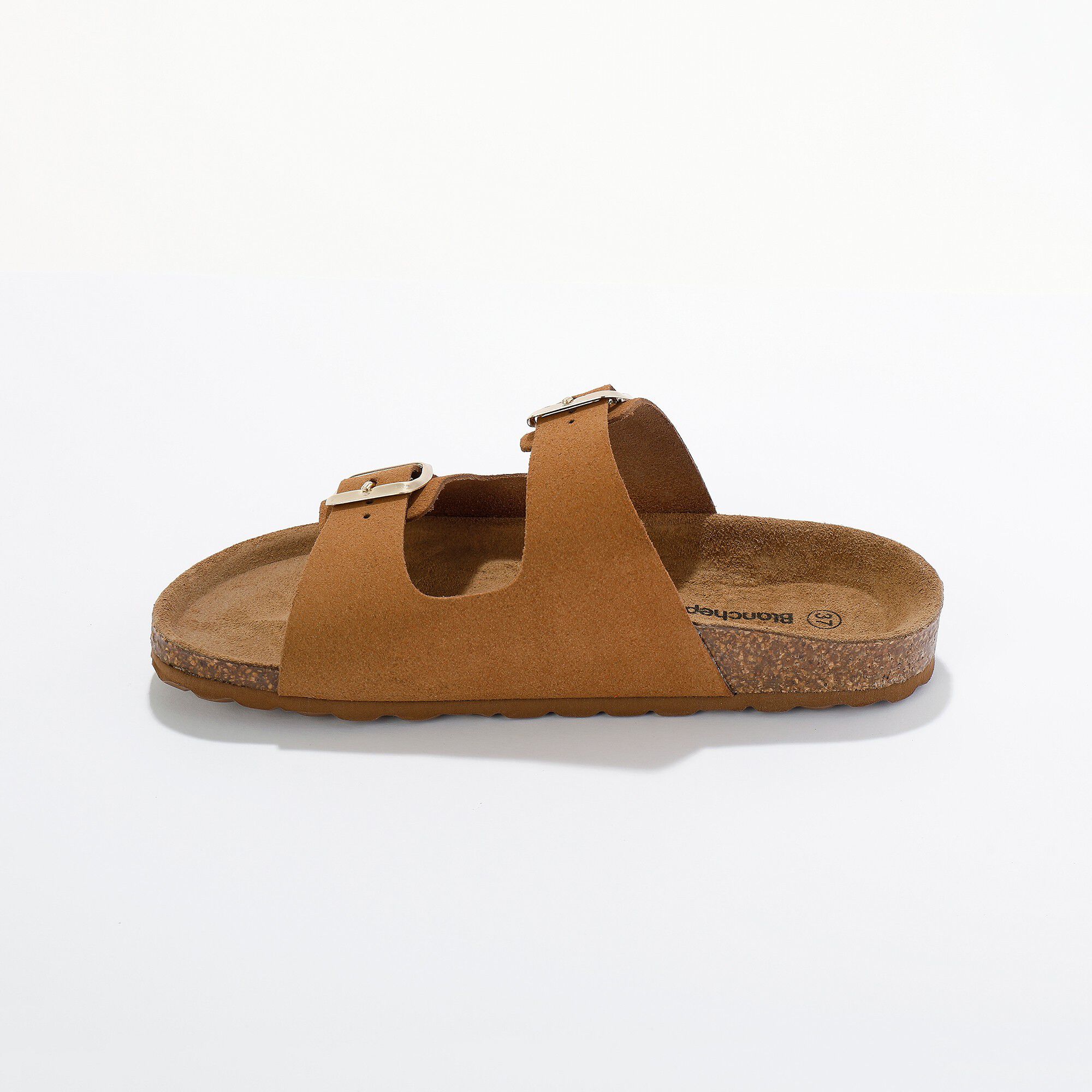 Mules croûte de cuir 2 boucles réglables