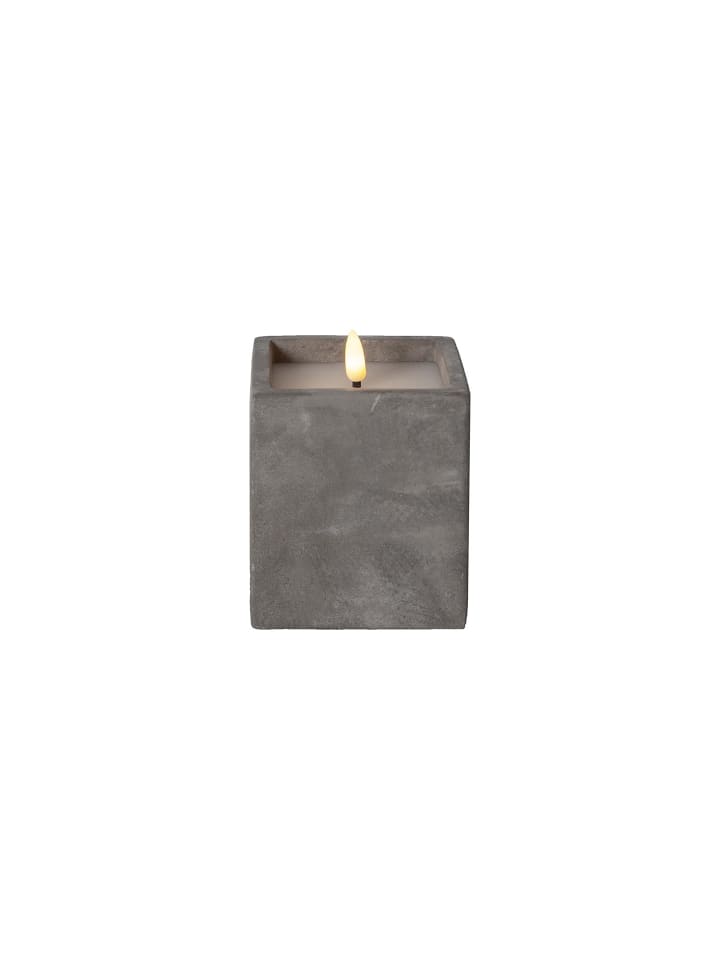 STAR Trading LED Blockkerze ,Flamme Cem', Zement, grau, 11,5cm günstig kaufen onesize