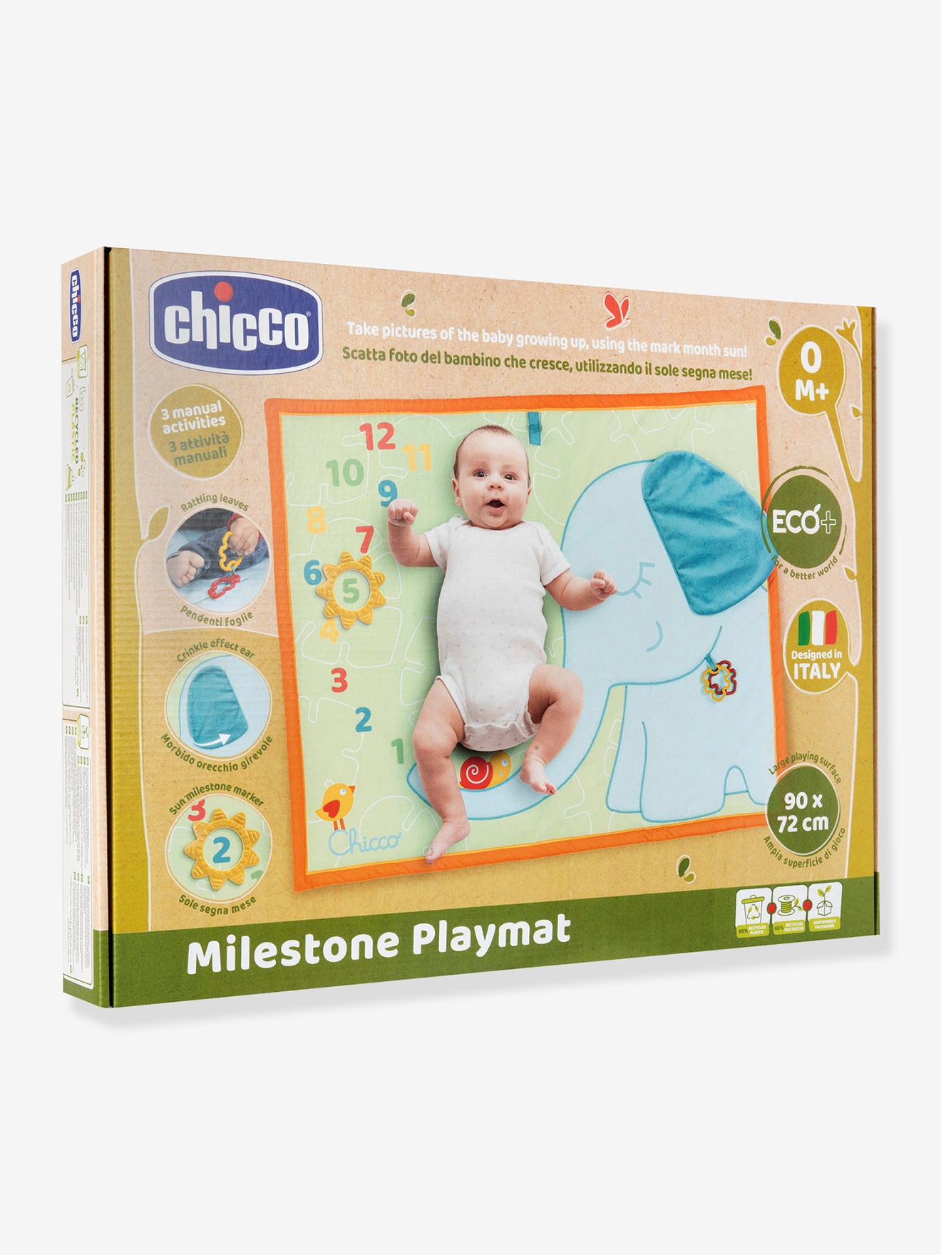 Chicco Baby Activity-Decke/Meilenstein-Decke ECO+ CHICCO - grün