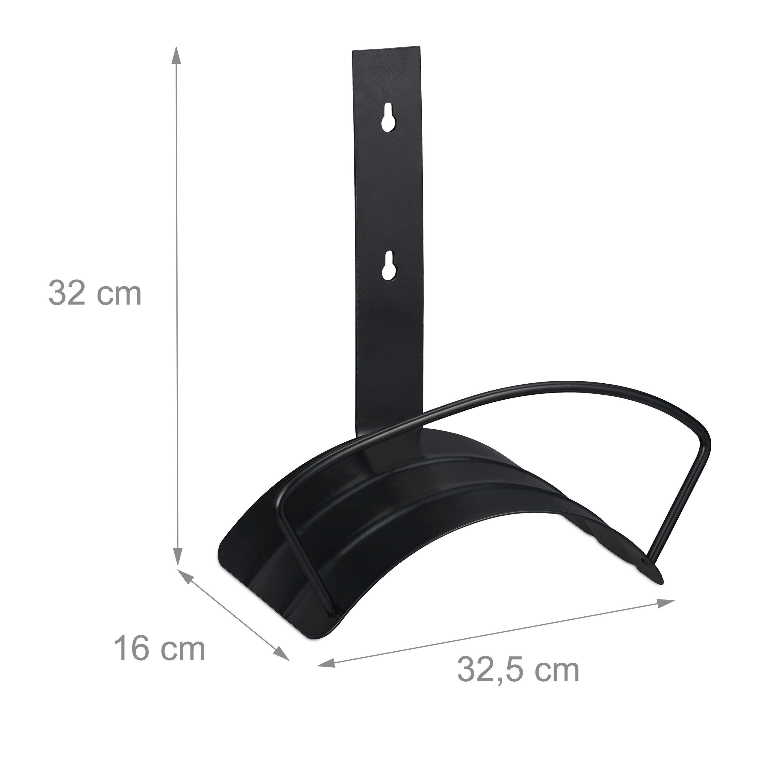 relaxdays Schlauchhalter Wand schwarz Schlauchhalterung