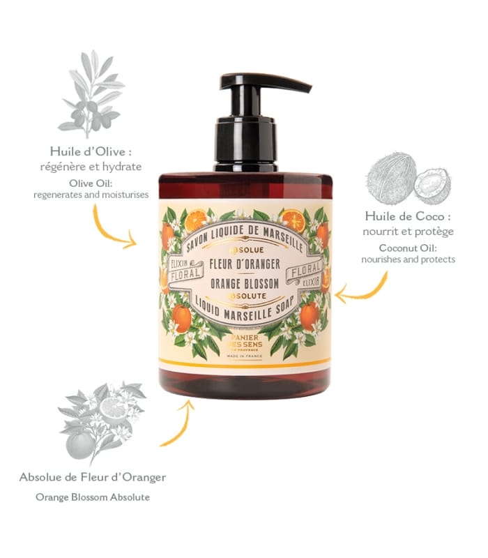 PANIER DES SENS-SAVON LIQUIDE DE MARSEILLE-Fleur d'Oranger