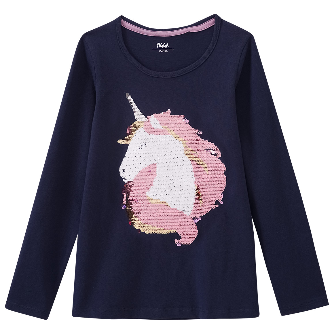 Mädchen Langarmshirt mit Wendepailletten