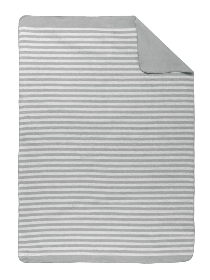 Biberna Wohndecke Melange gestreift in sturmgrau günstig kaufen 150 x 200 cm