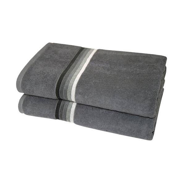 Duschtuch, 2er Set, anthrazit