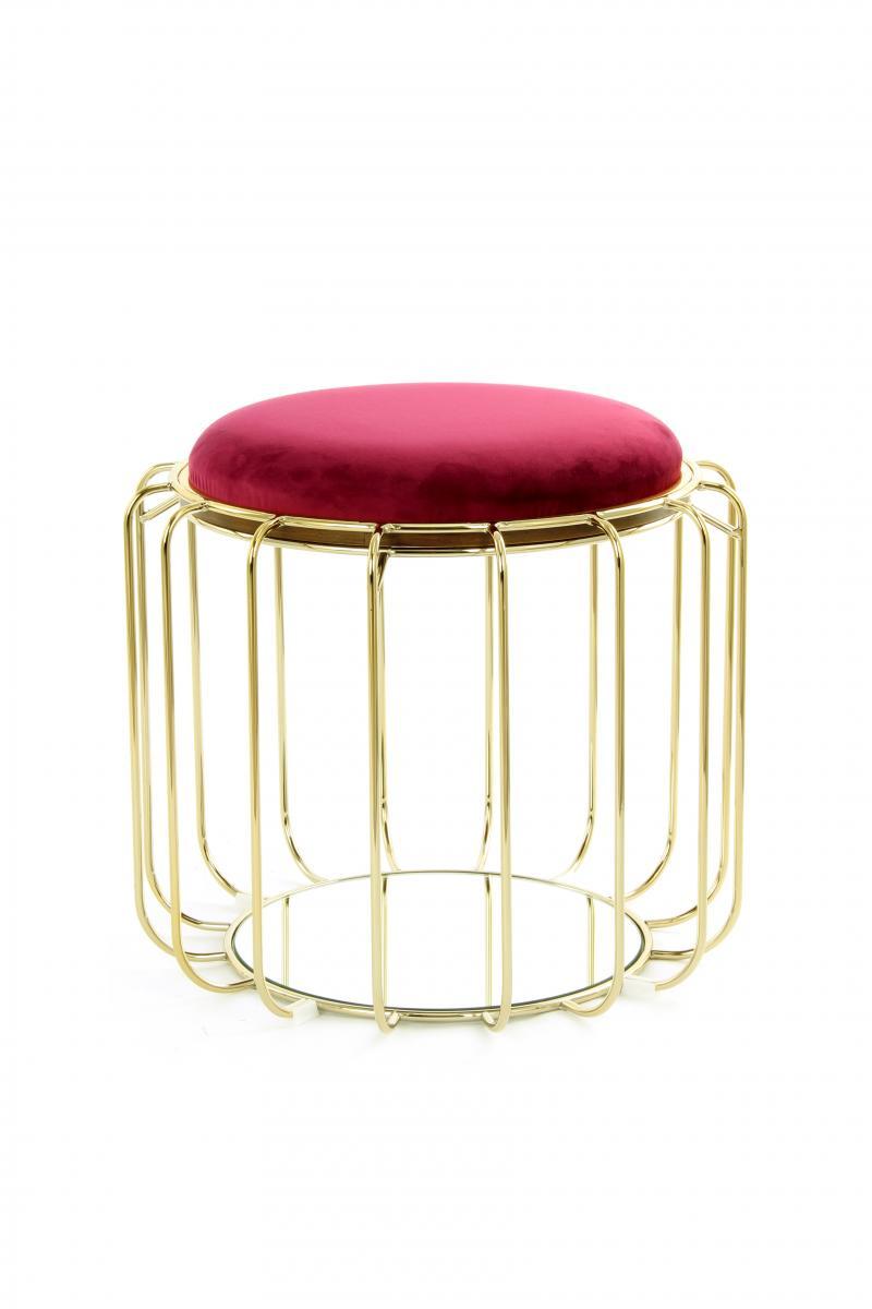 Kayoom Beistelltisch / Pouf Comfortable 110 Rot / Gold