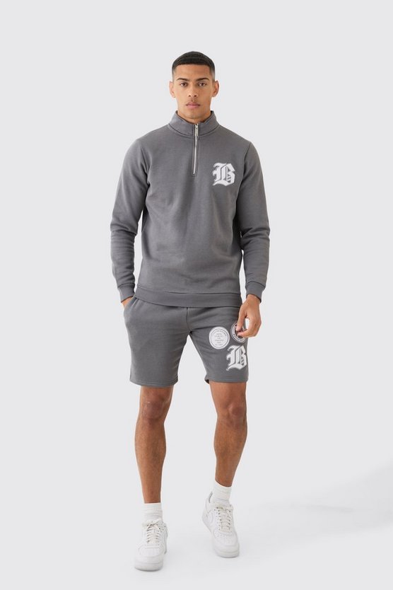 Kurzer Trainingsanzug mit B-Applikation und Trainingsanzug