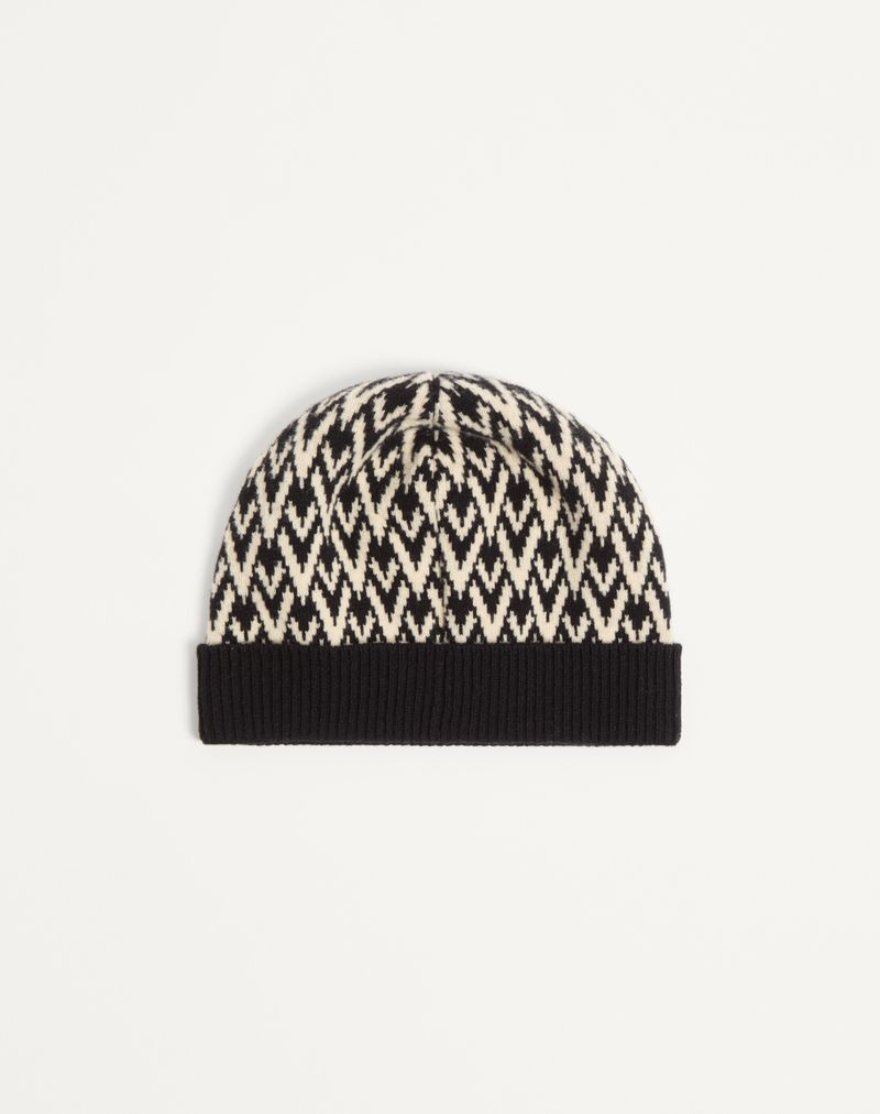 Beanie strikket Toute La V Signature i uld