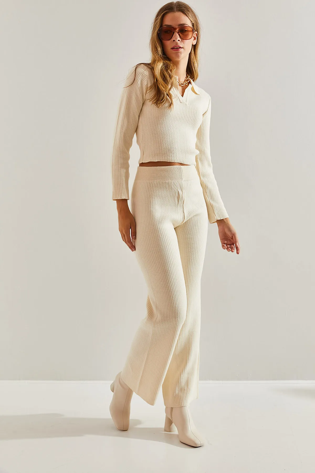 Bianco Lucci  Damen-Strickober- und -Unterteil-Set