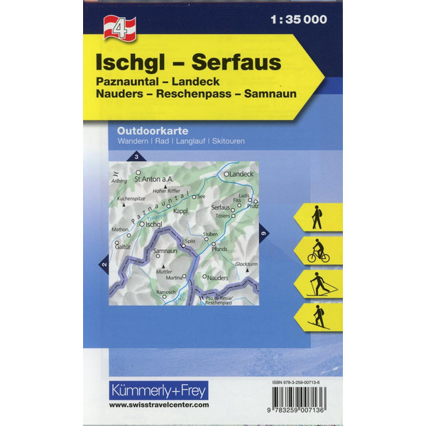 KuF Österreich Outdoorkarte 04 Ischgl - Serfaus 1 : 35 000 - Wanderkarte