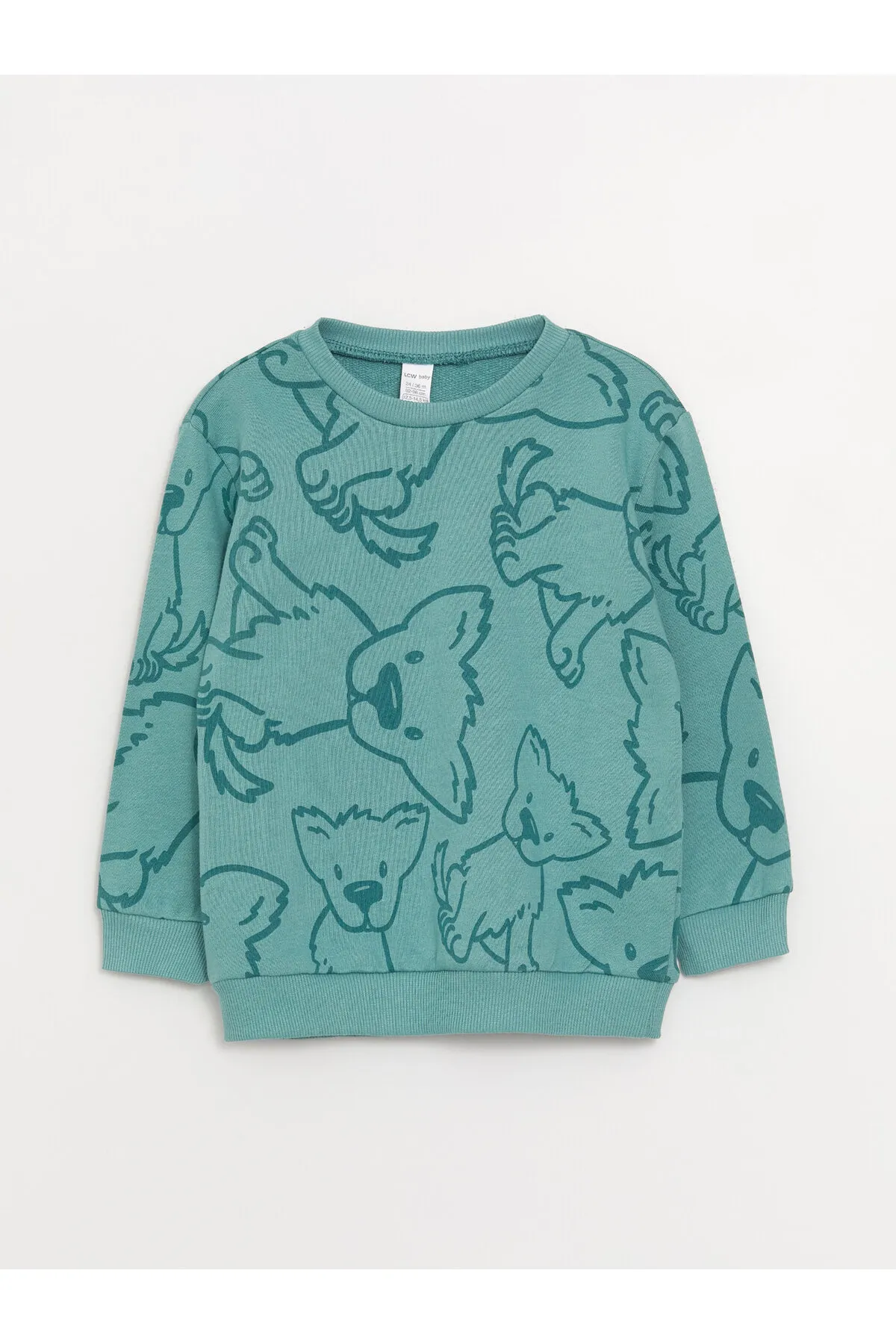 LC Waikiki  Bedrucktes Baby-Jungen-Sweatshirt mit Rundhalsausschnitt
