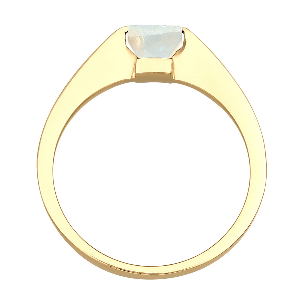 Elli PREMIUM Elli PREMIUM Bague Femmes Bande Solitaire Quadrilatère avec Pierre de Lune en Arg Bague