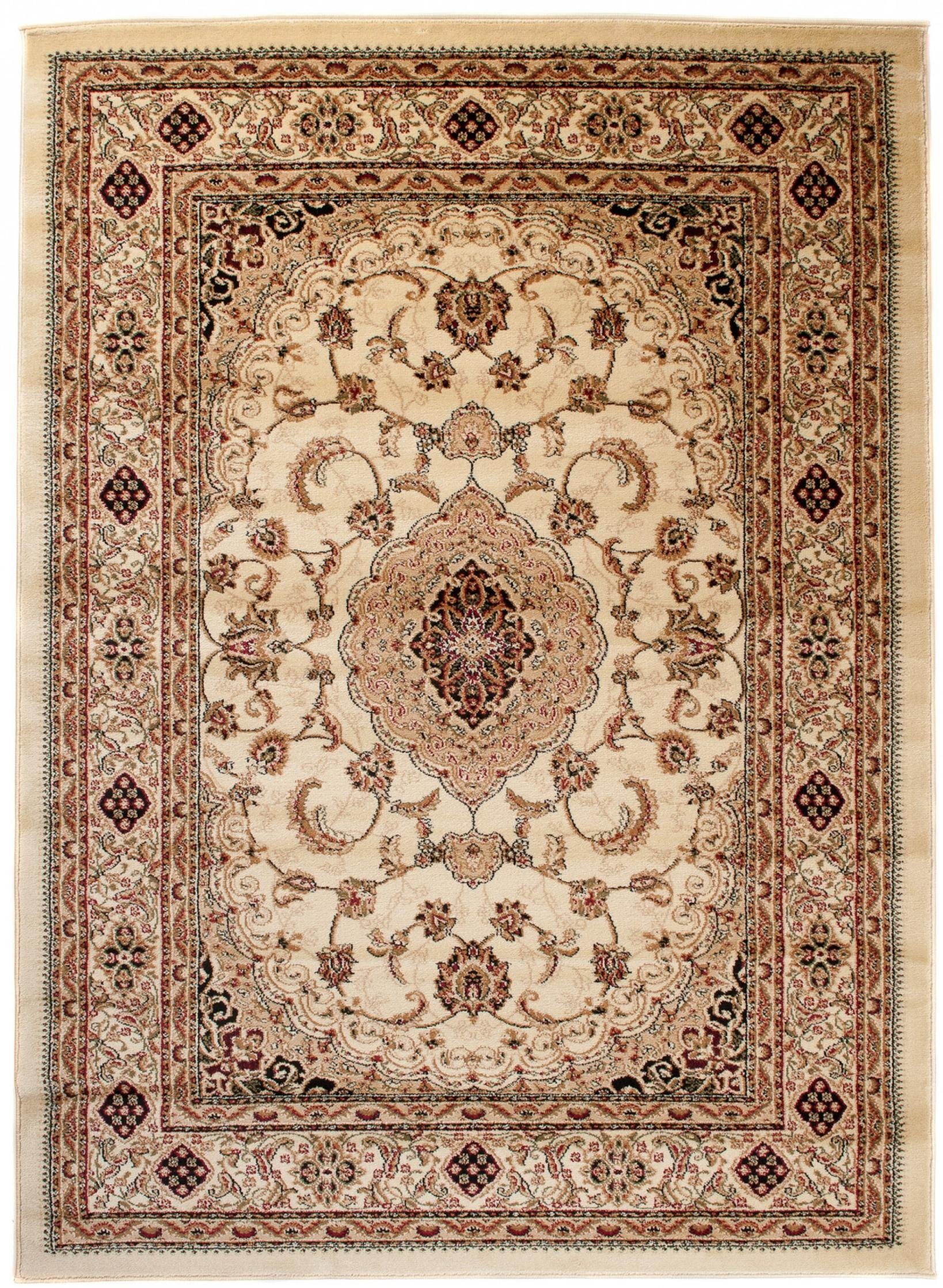 Orientteppich Oriente Teppich - Traditioneller Teppich Orient Creme Ivory, Mazovia, 60 x 100 cm, Geeignet für Fußbodenheizung, Pflegeleicht, Wohnzimmerteppich