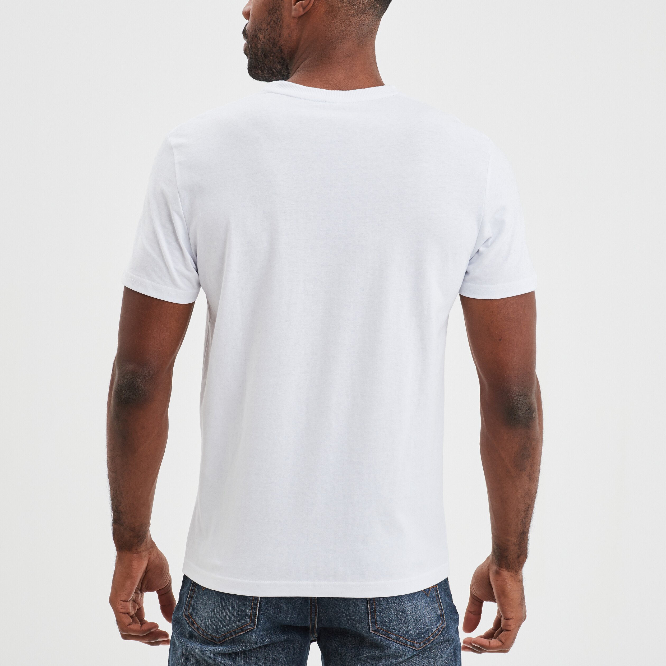 T-shirt col rond manches courtes Creeks blanc homme | La Halle