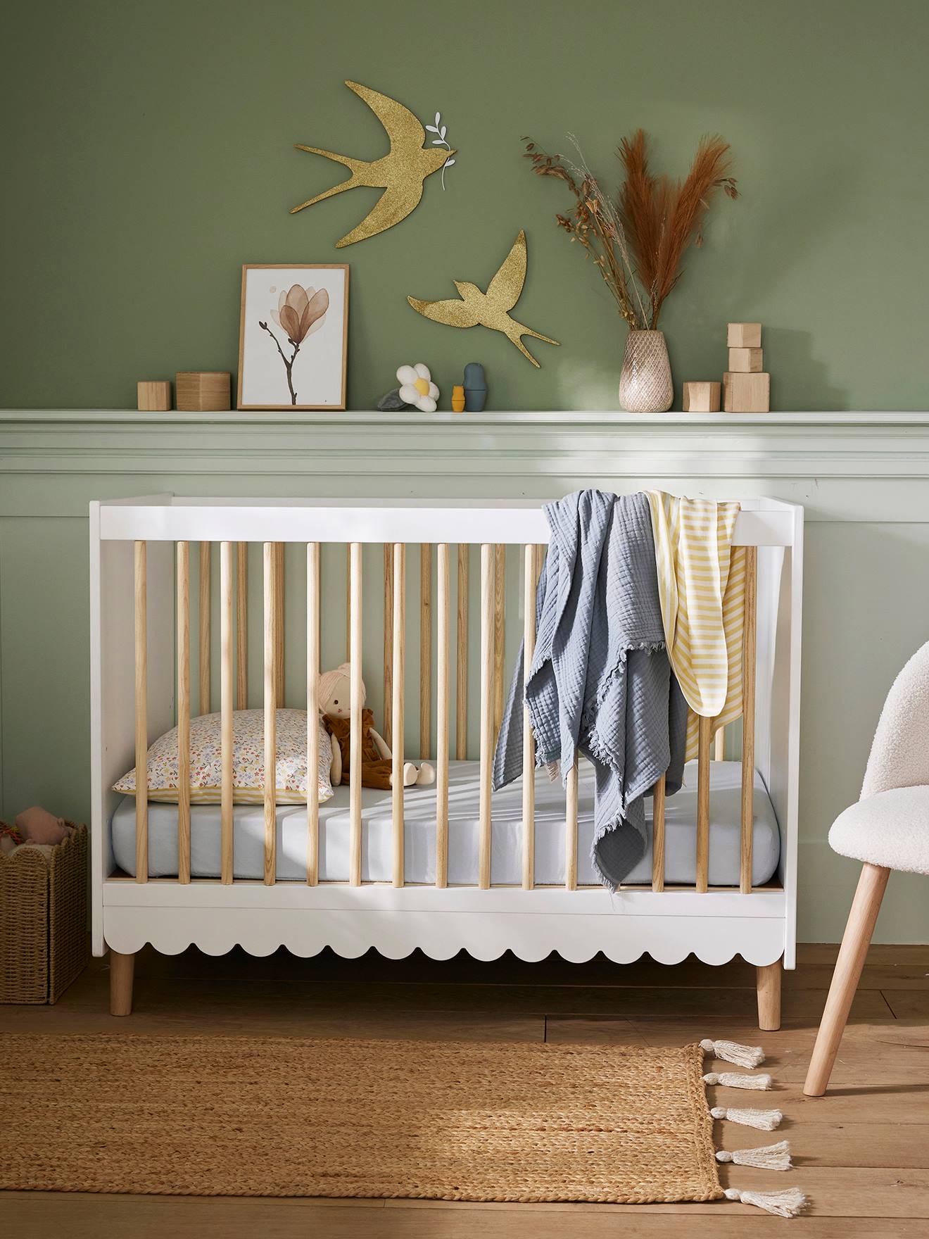 Vertbaudet Mitwachsendes Baby Bett FESTON - weiß
