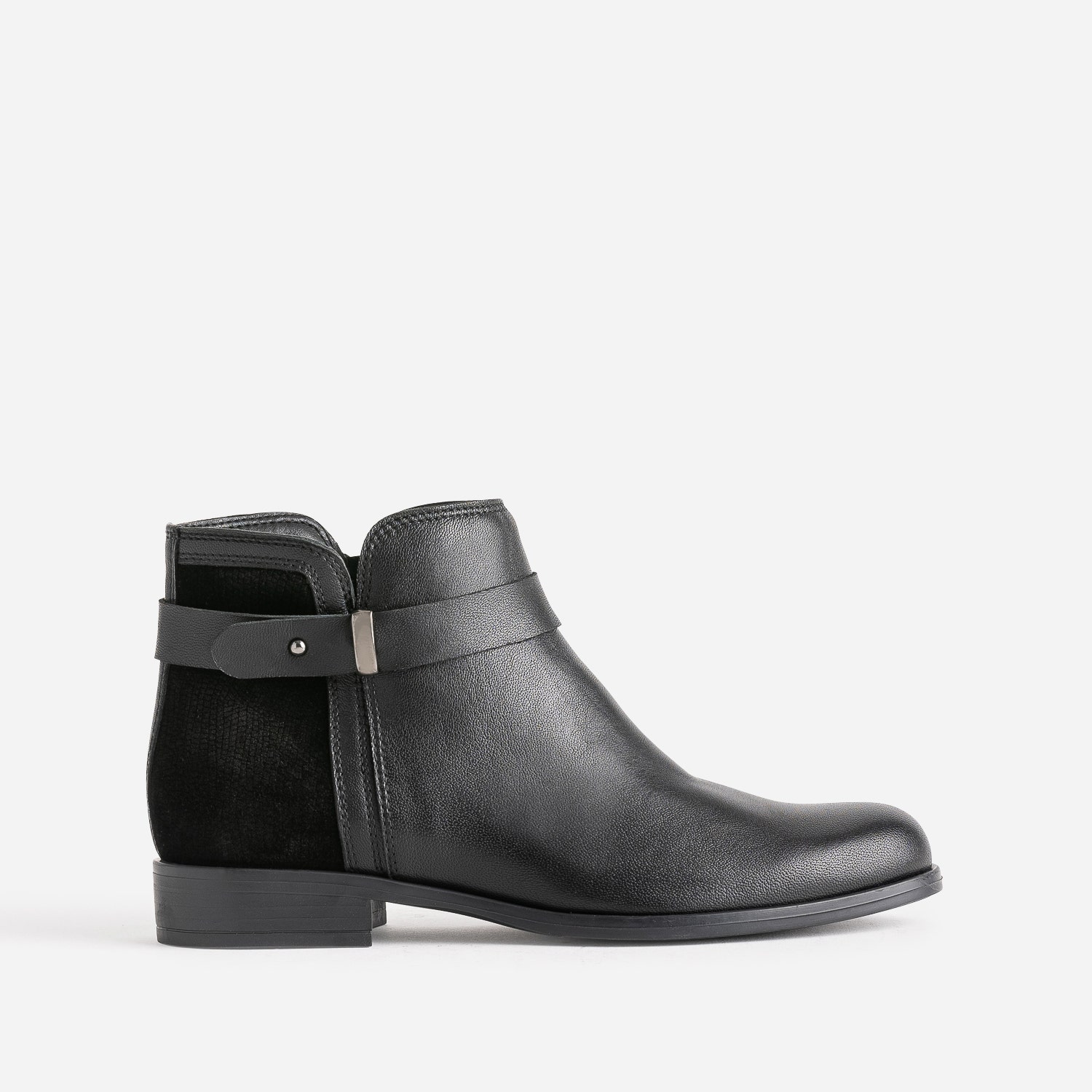 Boots noir bi matière
