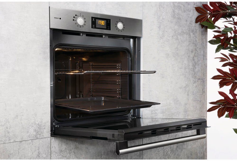 BAUKNECHT Backofen-Set BAKO Steam 2, mit 2-fach-Teleskopauszug, mit Dampffunktion
