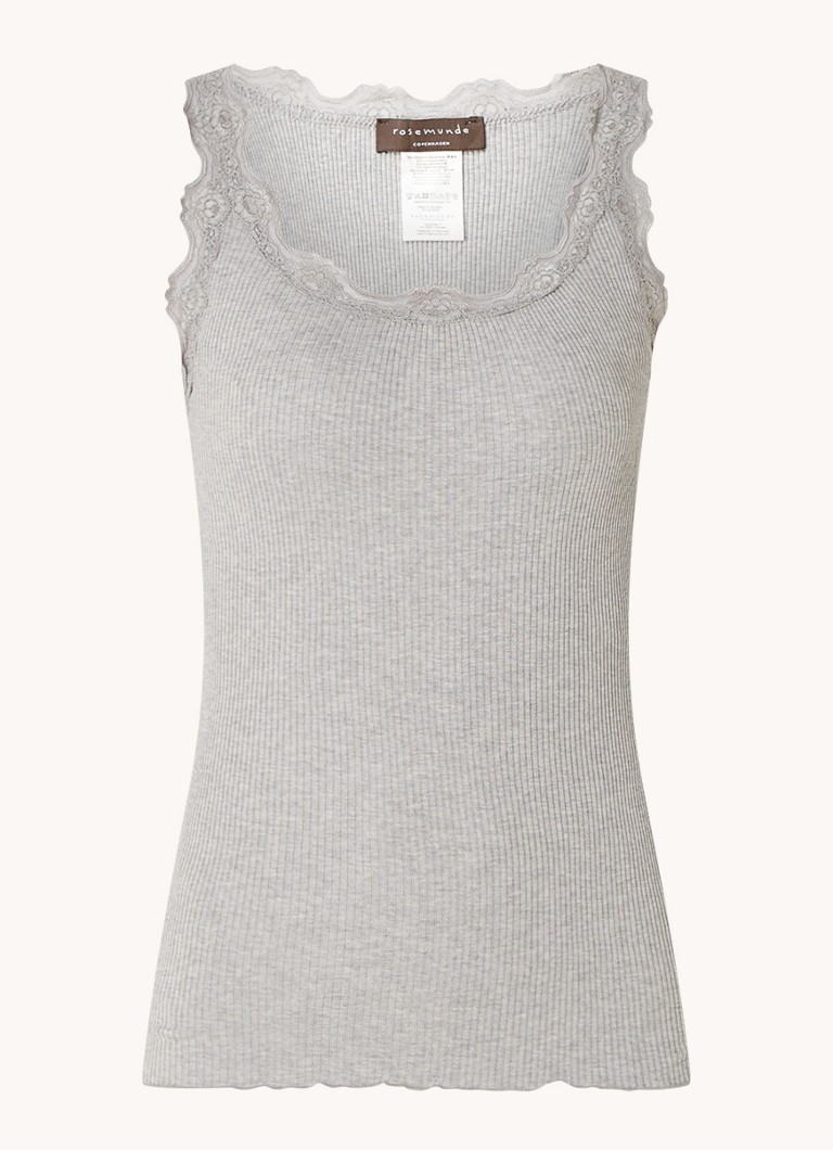 Rosemunde Tank top in silk blend with lace