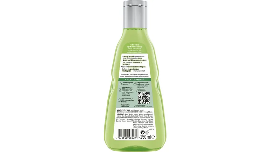GUHL Shampoo Frische & Leichtigkeit Anti Fett 4er-Pack 1000 ml