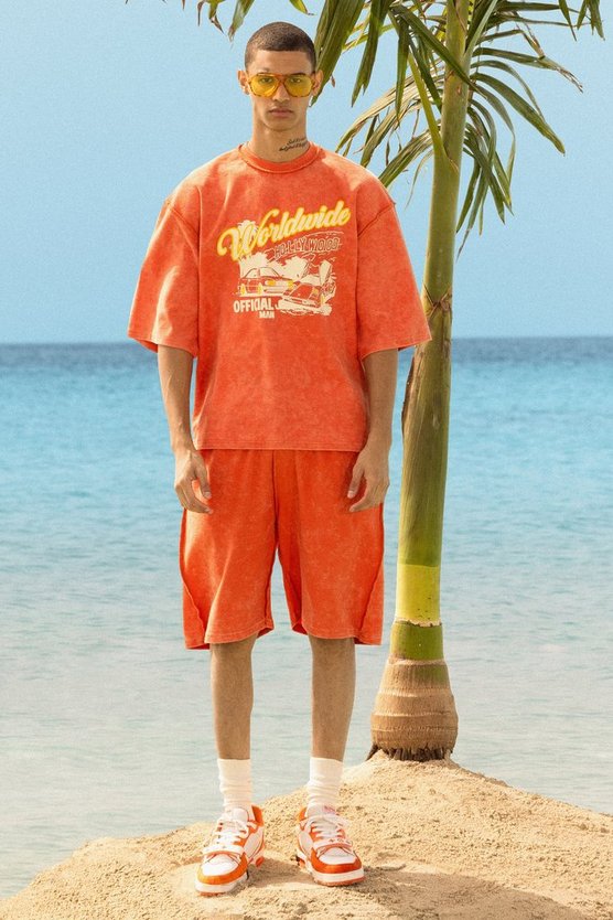 Lockere Shorts mit Print