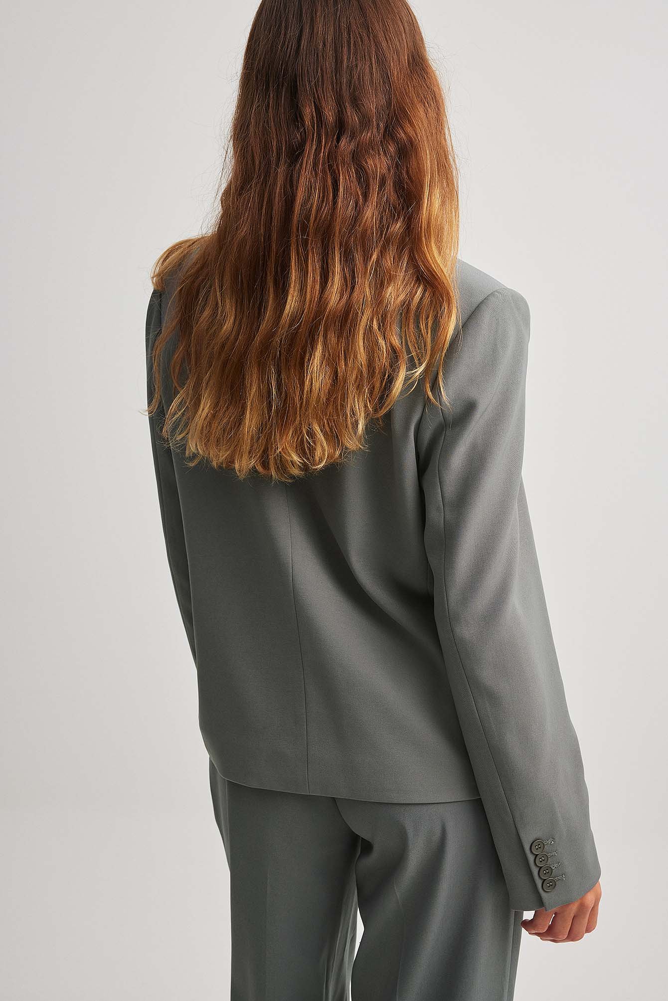 Boxy One Button Blazer