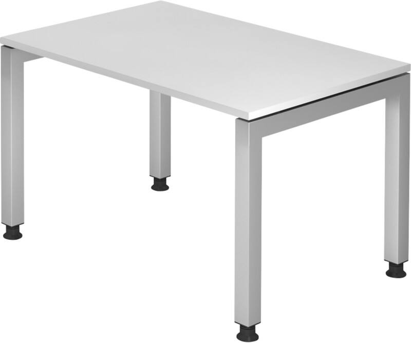 Hammerbacher J Serie Höhenverstellbar Höhenverstellbarer Schreibtisch Rechteckig Holz Silber 4 Füße 1.200 x 680 mm