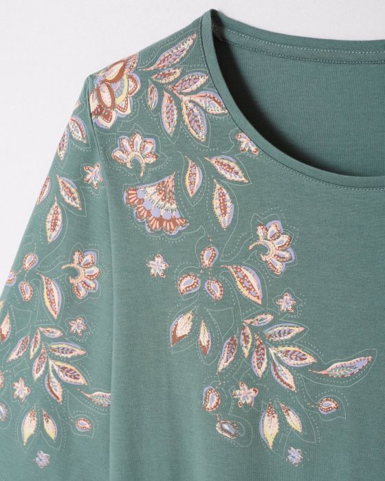 Tee-shirt imprimé placé floral