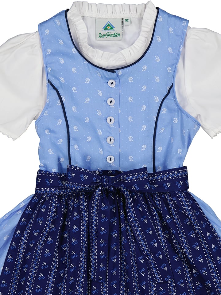 Isartrachten Dirndl in Hellblau/ Dunkelblau günstig kaufen