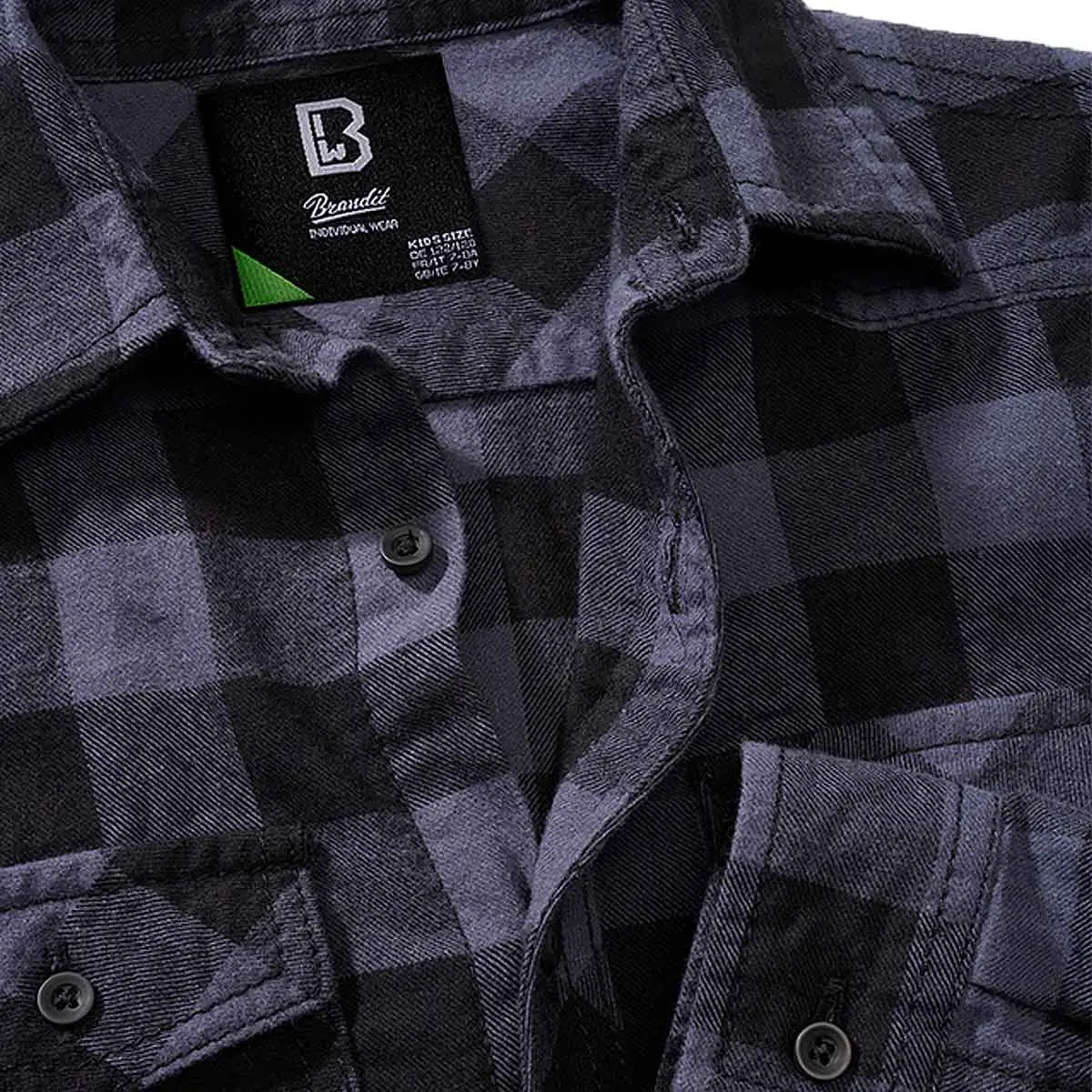 Kinder Checkshirt schwarz-grau
