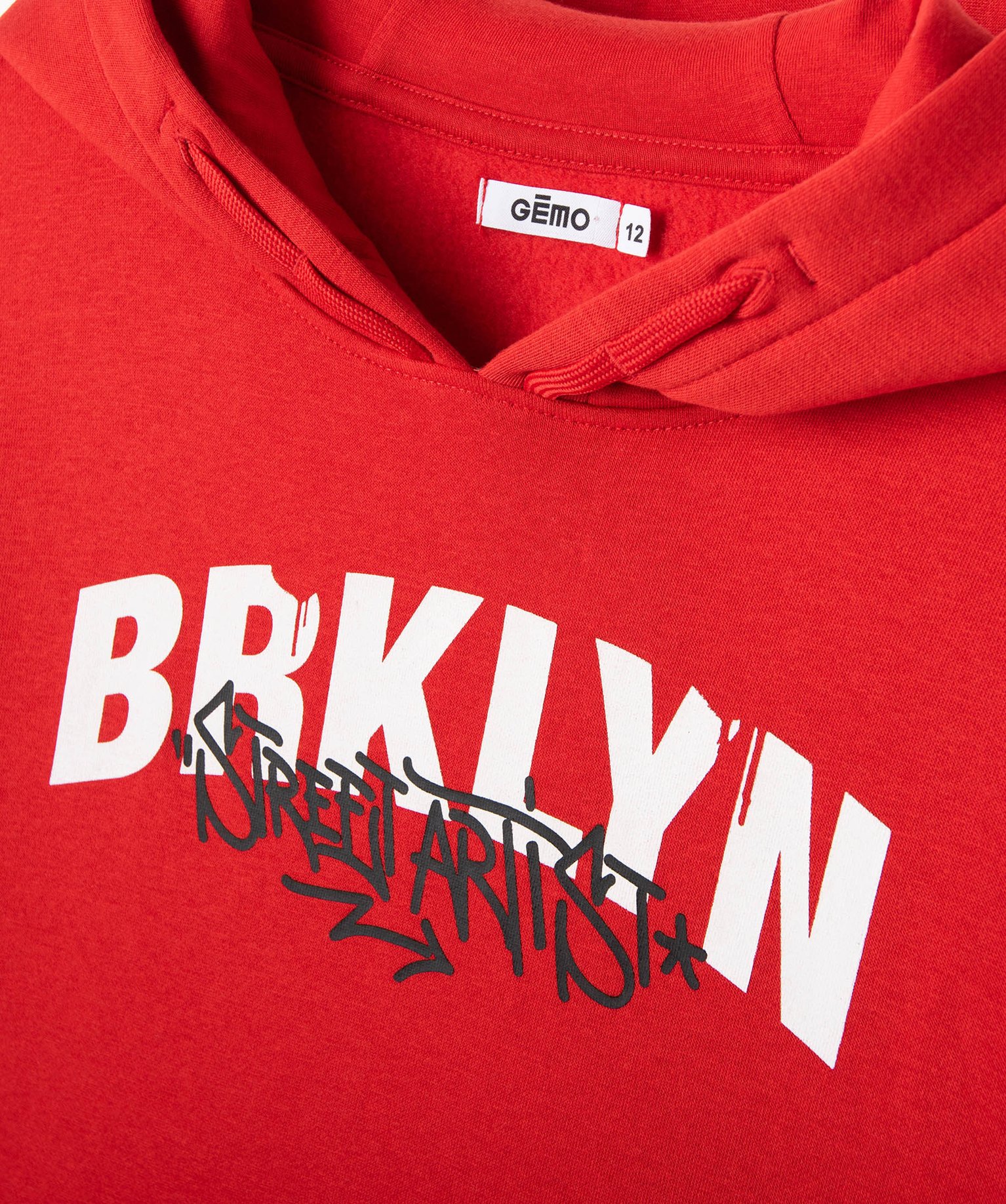 Sweat à capuche imprimé Garçon rouge | GEMO