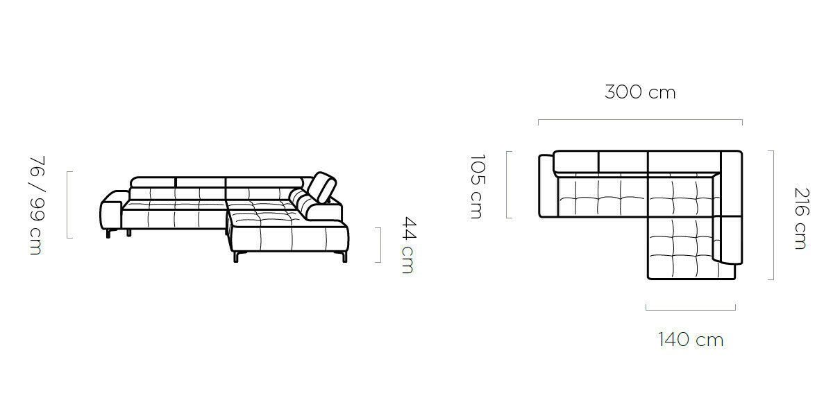 JVmoebel Ecksofa, Ecksofa L-Form Sofa Wohnlandschaft Polster Multifunktion Design