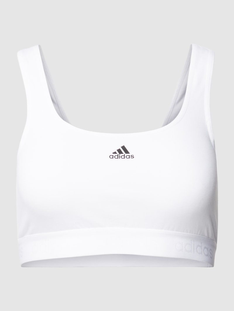 Bustier mit Label-Print in weiß