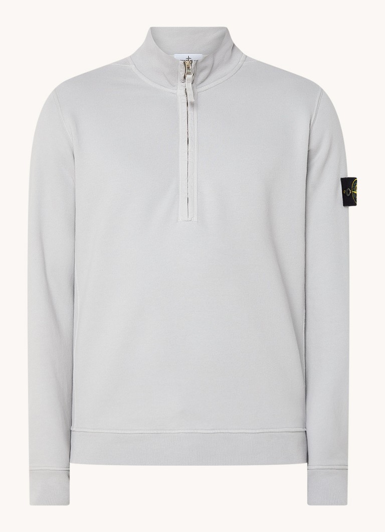Πουλόβερ Stone Island 63420 με μισό φερμουάρ και λογότυπο