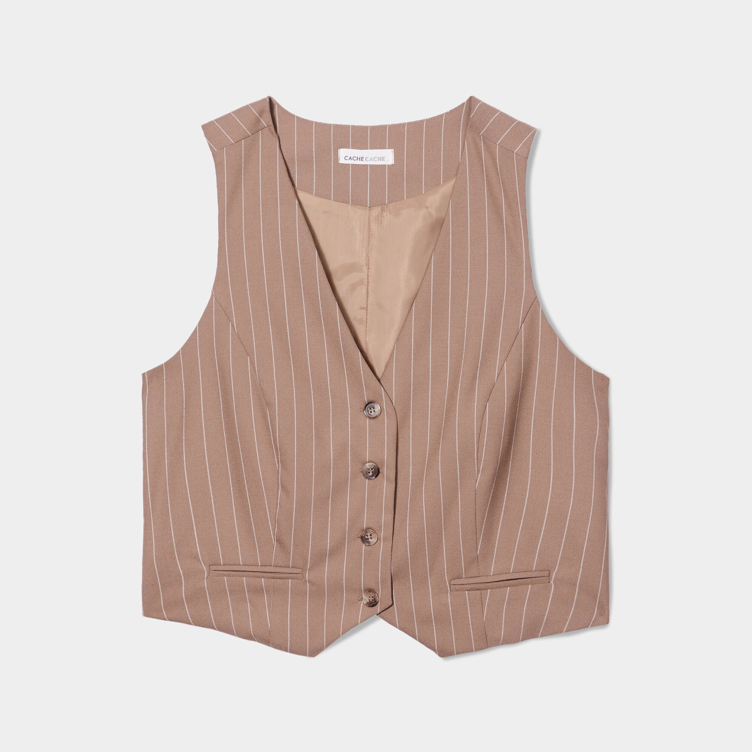 Veston sans manches beige femme | Cache Cache