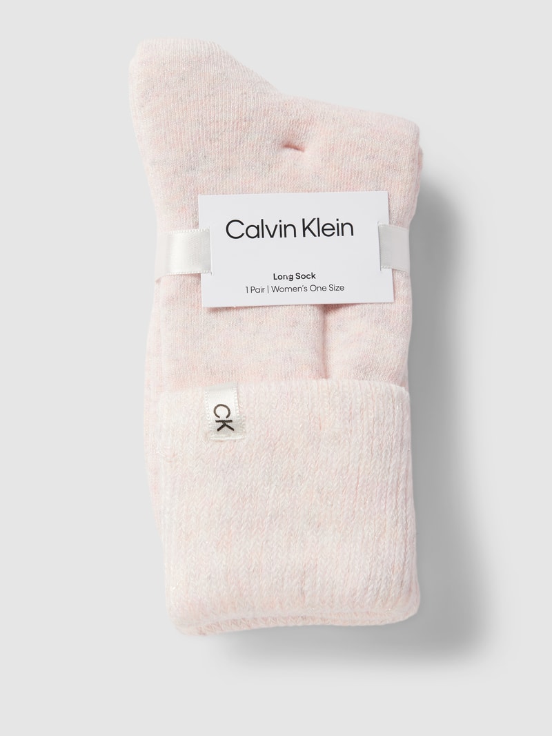 Socken mit Label-Stitching in rosé