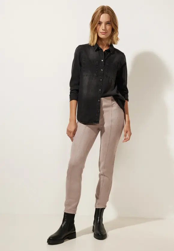 Street One Skinny Hose in Velour Optik