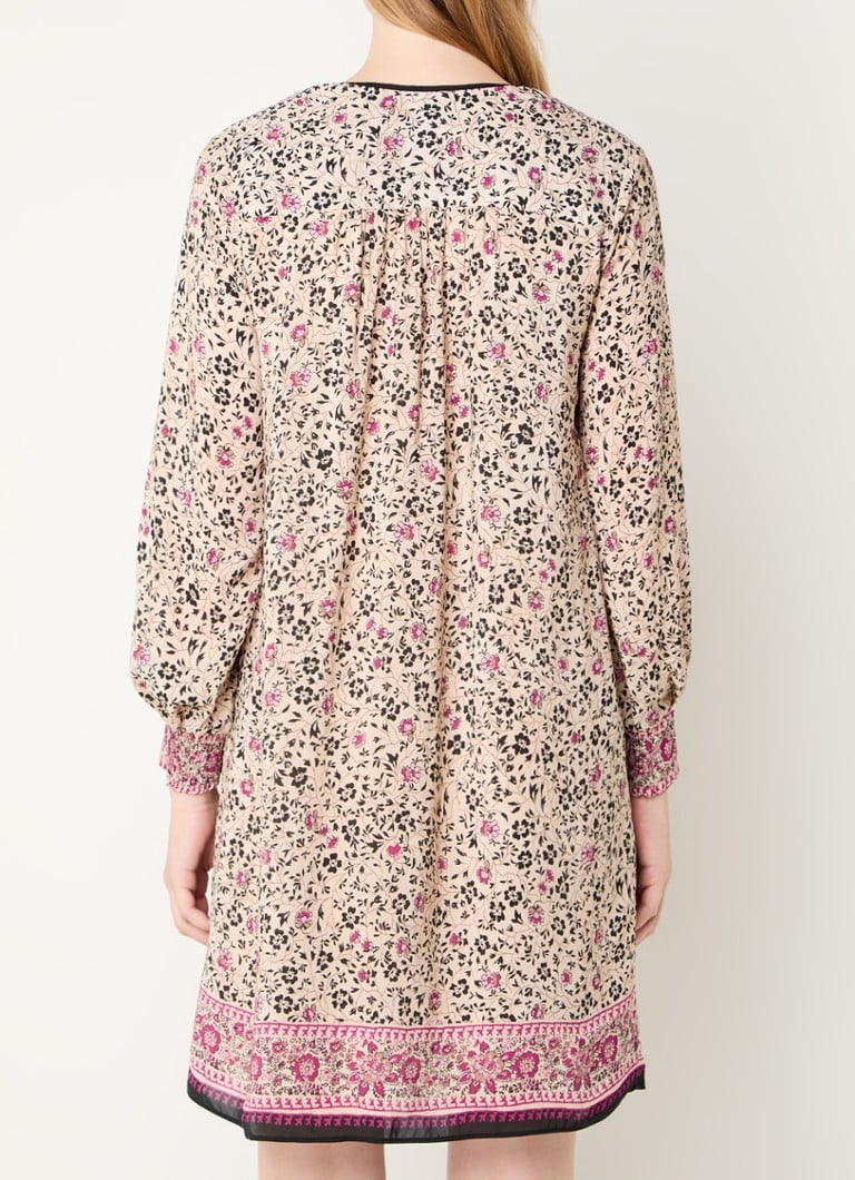 Robe tunique courte Gerard Darel Saline à imprimé floral et poches latérales
