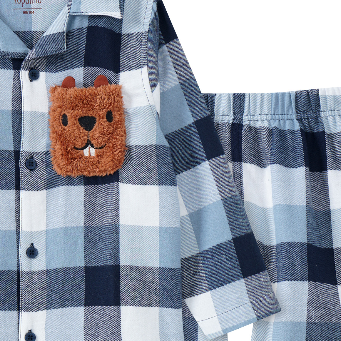 Jungen Schlafanzug mit Biber-Applikation