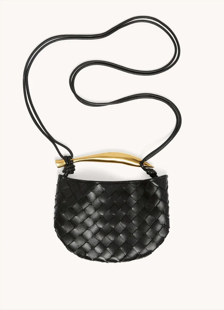 Τσάντα ώμου Bottega Veneta Mini Sardine από δέρμα αρνιού