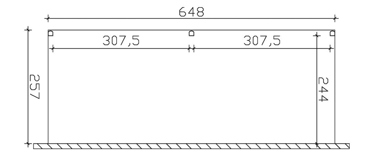 Skanholz Terrassendach Monza, BxT: 648x257