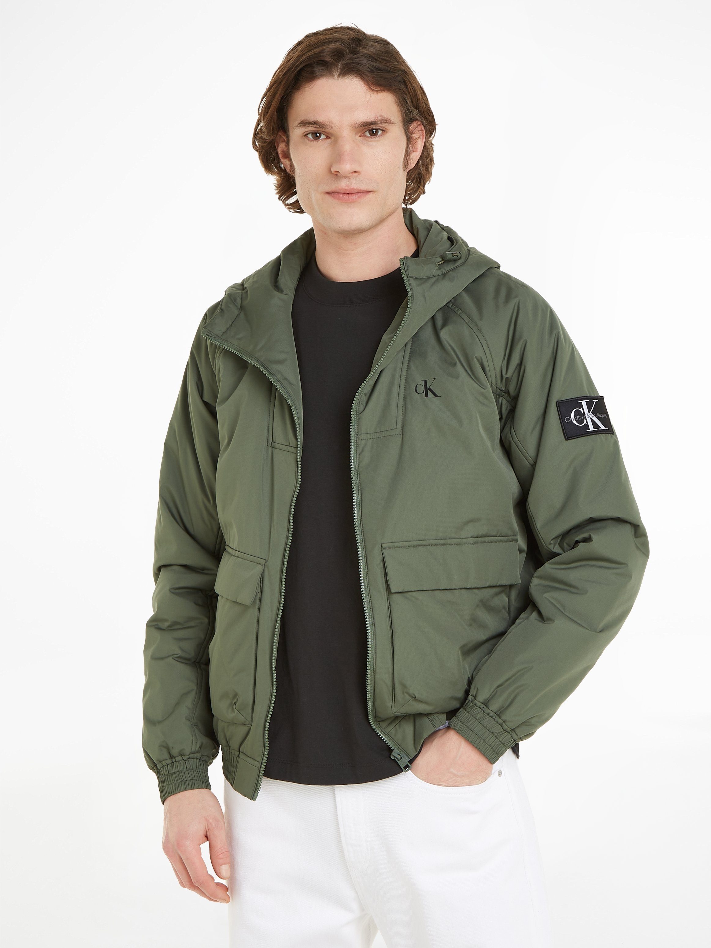 Calvin Klein Jeans Steppjacke PADDED HOODED HARRINGTON