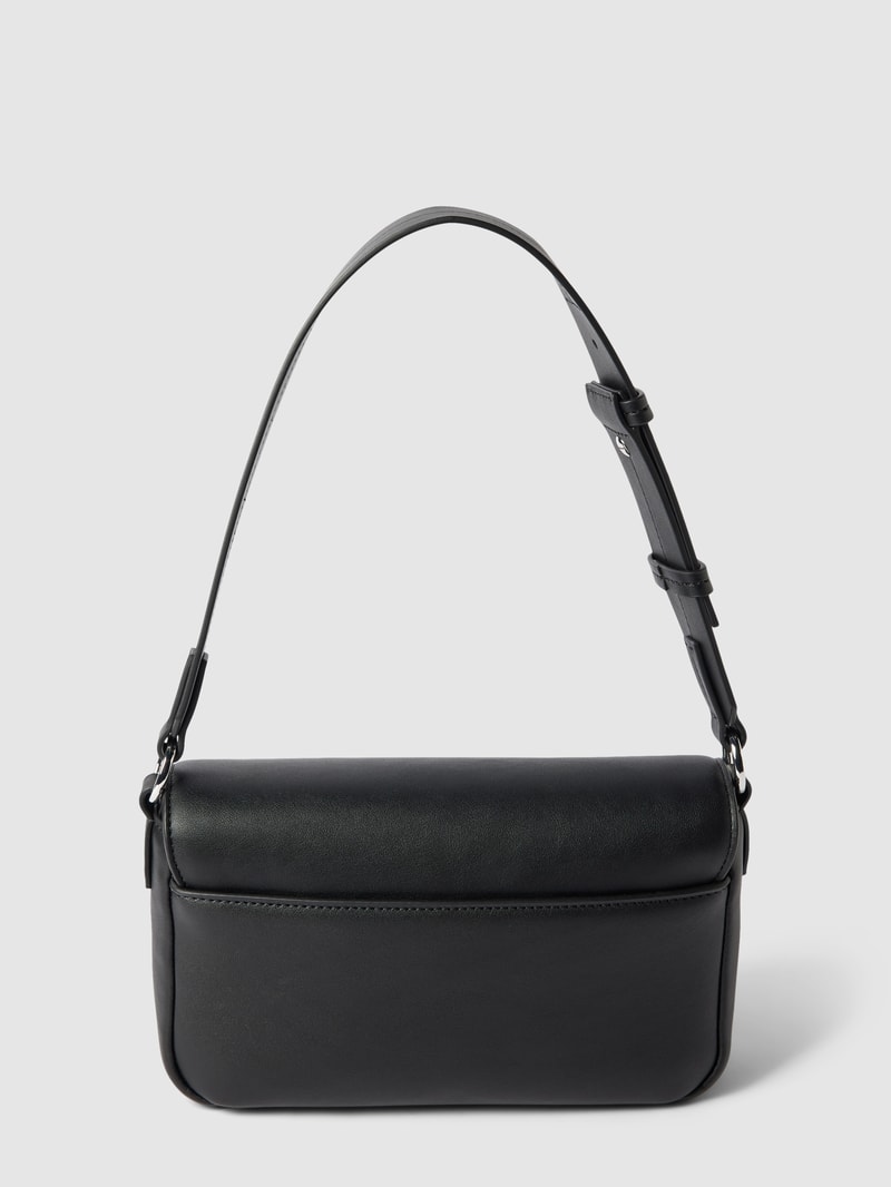 Schultertasche mit Label-Prägung Modell 'Bel' in black