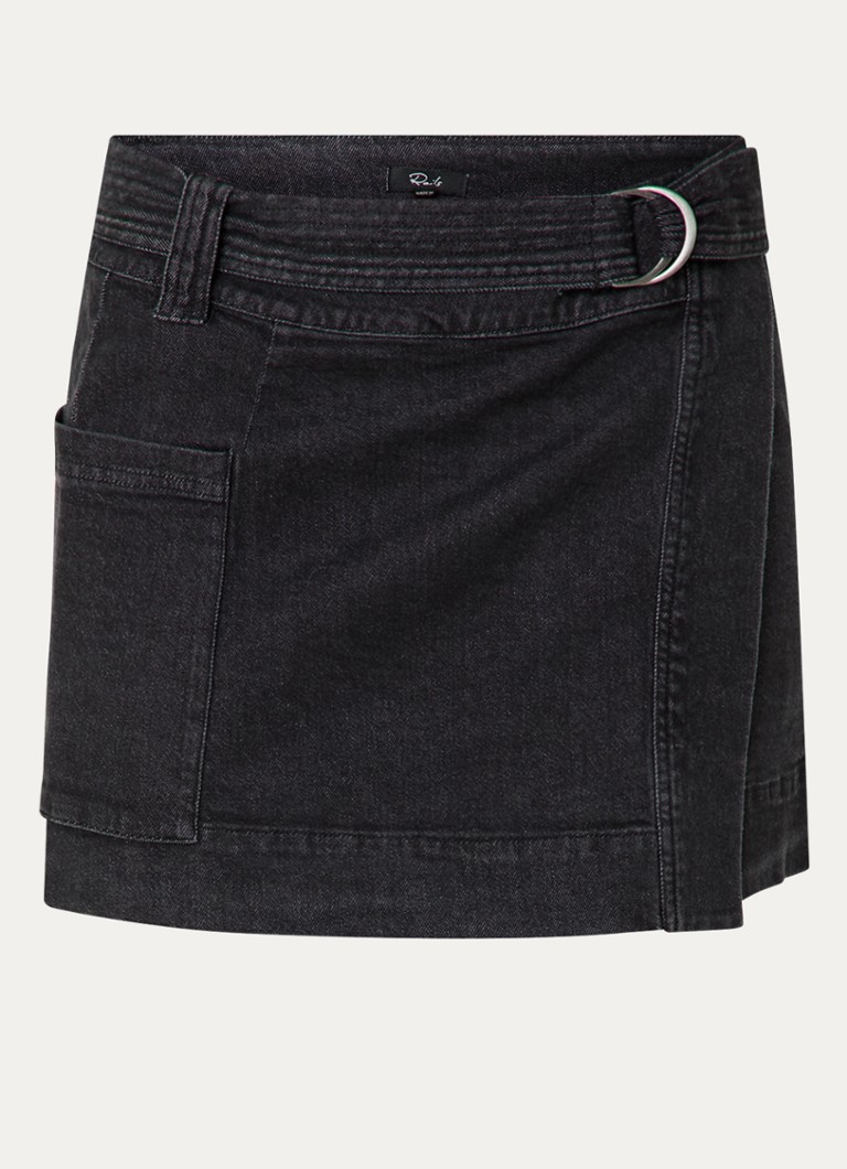 Jupe en jean mini Rails Deanna avec devant croisé et ceinture
