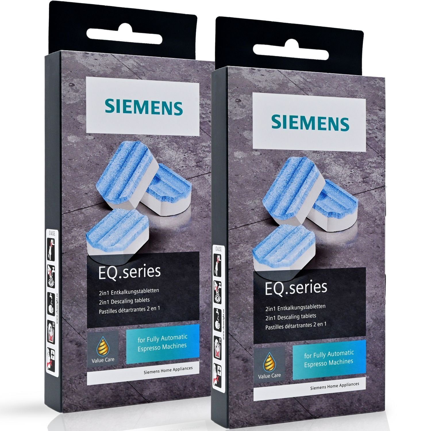 SIEMENS Siemens Entkalkungstabletten TZ80002A Set 2 x 3 Stück Entkalker (für 6 Entkalkungsvorgänge)