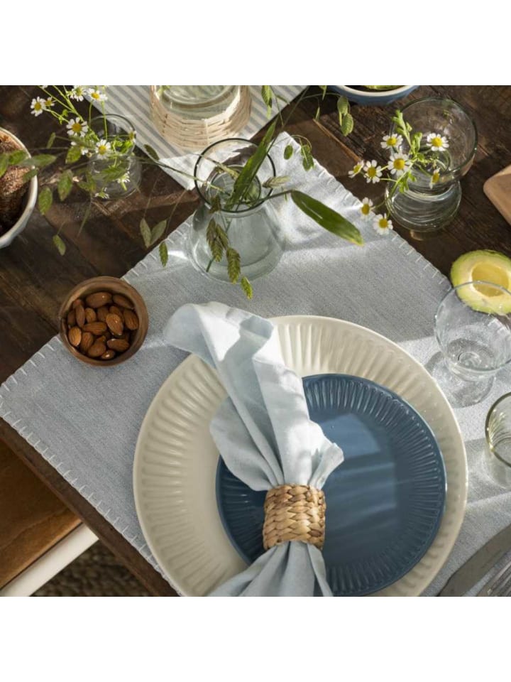 IB Laursen Tischset Staubig Blau mit weißen Nähten 45x35 cm günstig kaufen onesize