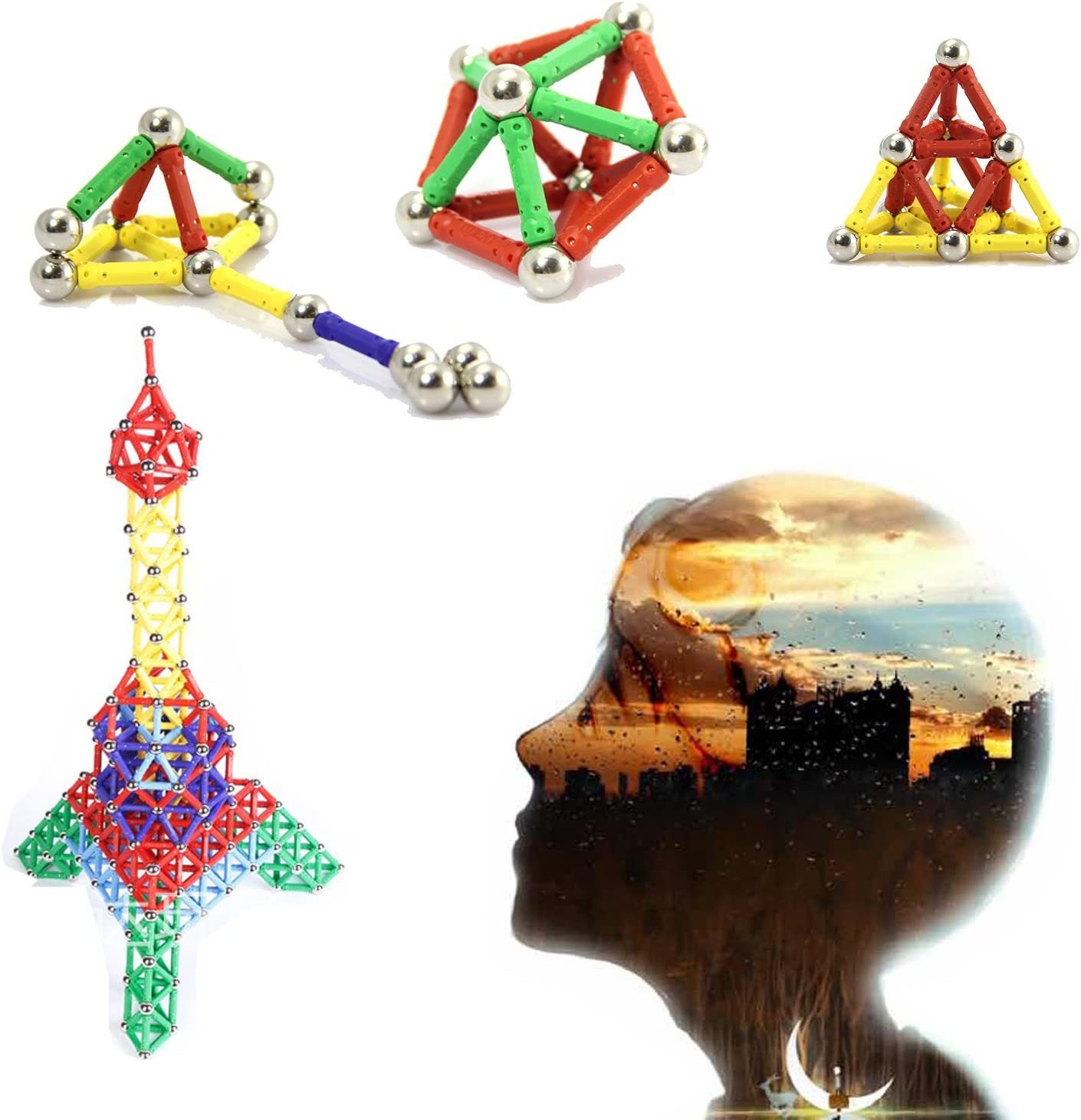 Dekomagnet 78 Stücke Puzzle Magnetische Bausteine Spielzeug Magnet, Devenirriche
